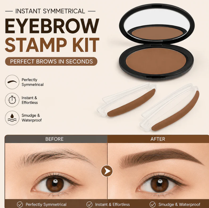 💞LAST DAY 50% OFF ✨Instant Symmetrical Eyebrow Stamp Kit – Effortless Waterproof Brow Powder Makeup