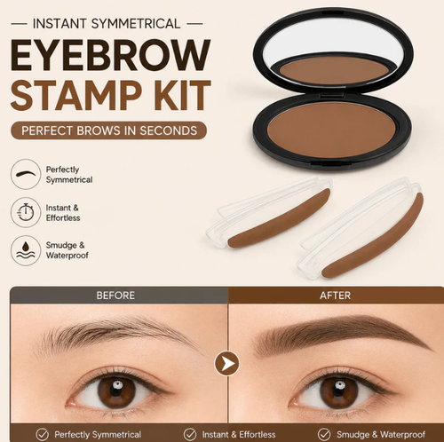 💞LAST DAY 50% OFF ✨Instant Symmetrical Eyebrow Stamp Kit – Effortless Waterproof Brow Powder Makeup